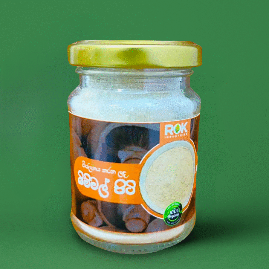 Dehydrated mushroom flour in sealed packaging