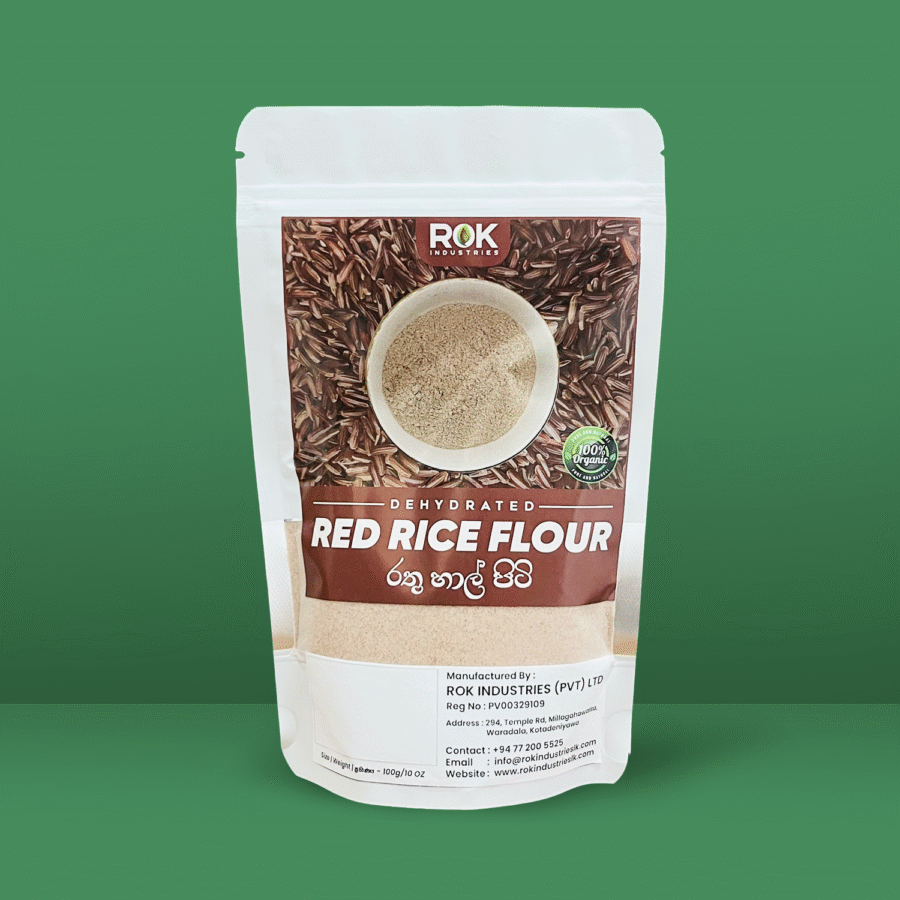 Packaged dehydrated red rice flour